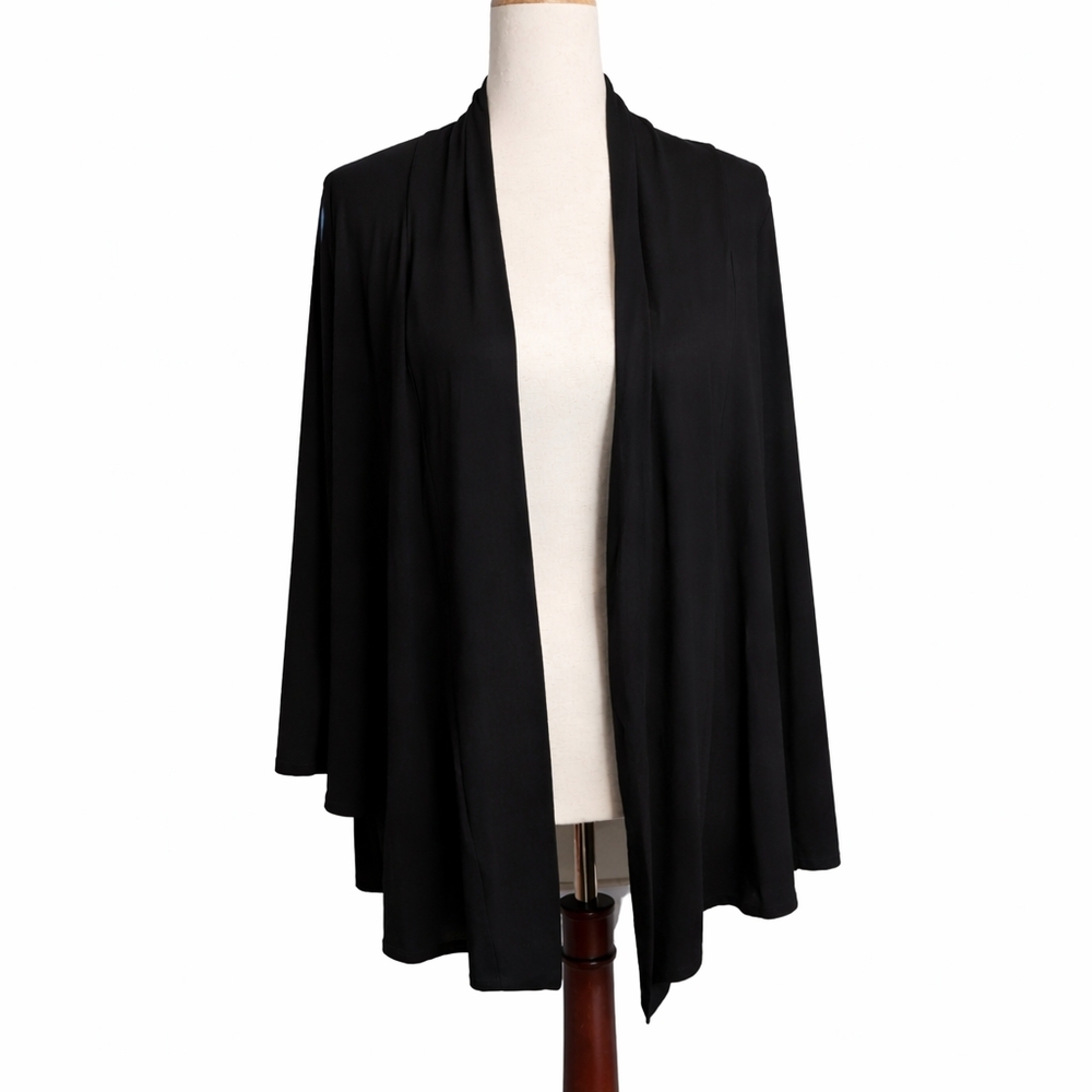 J. Jill Black Stretch Open Front Cardigan Shawl Collar 3X